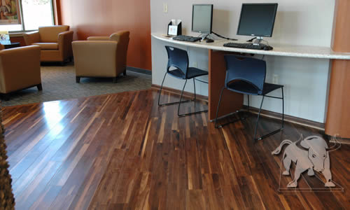 Recycled Black walnut shows the wood's natural beauty