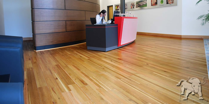 Recycled white oak flooring at DV Systems Recycled oak